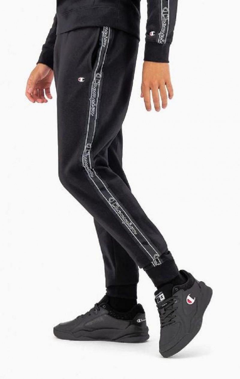 Pánské Jogger Kalhoty Champion Jacquard Logo Tape Joggers Tmavě Šedé | 0658-WRLPT