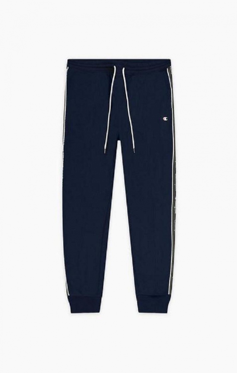 Pánské Jogger Kalhoty Champion Jacquard Logo Tape Joggers Tmavě Blankyt | 4209-JBGZU