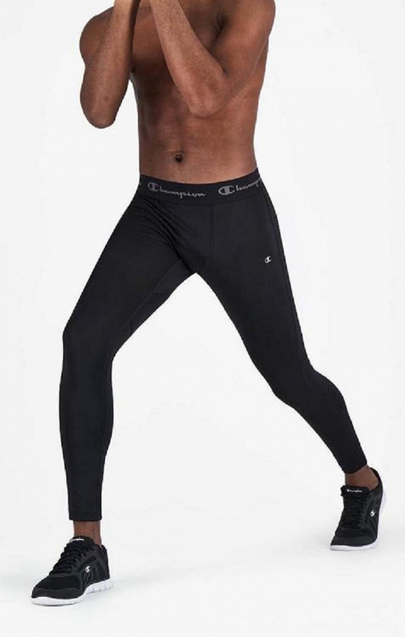 Pánské Jogger Kalhoty Champion Quick Dry Compression Tréninková Leggings Černé | 7498-JKPTA