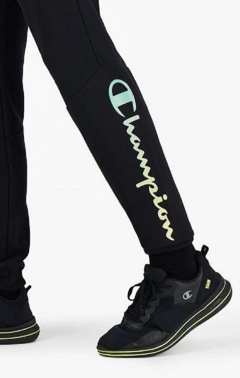 Pánské Jogger Kalhoty Champion Rainbow Script Logo Sweatpants Černé | 3068-ISBFM