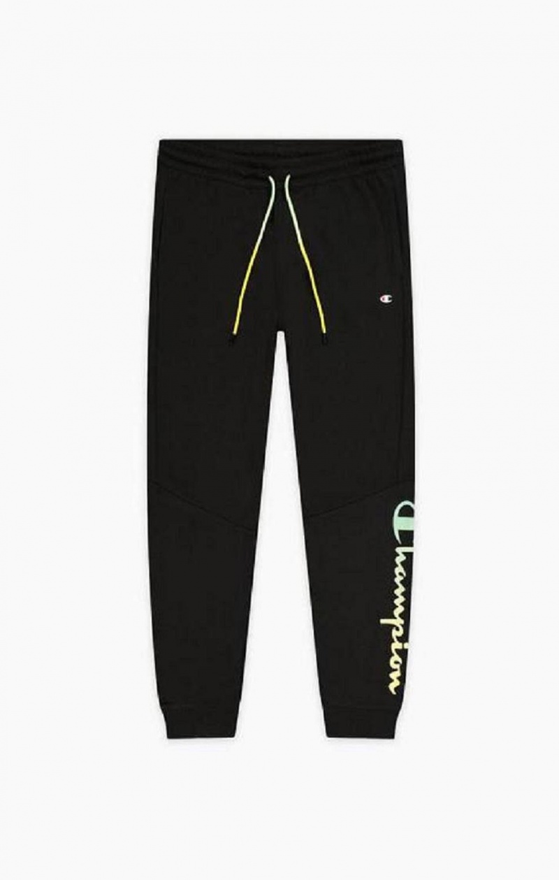 Pánské Jogger Kalhoty Champion Rainbow Script Logo Sweatpants Černé | 3068-ISBFM