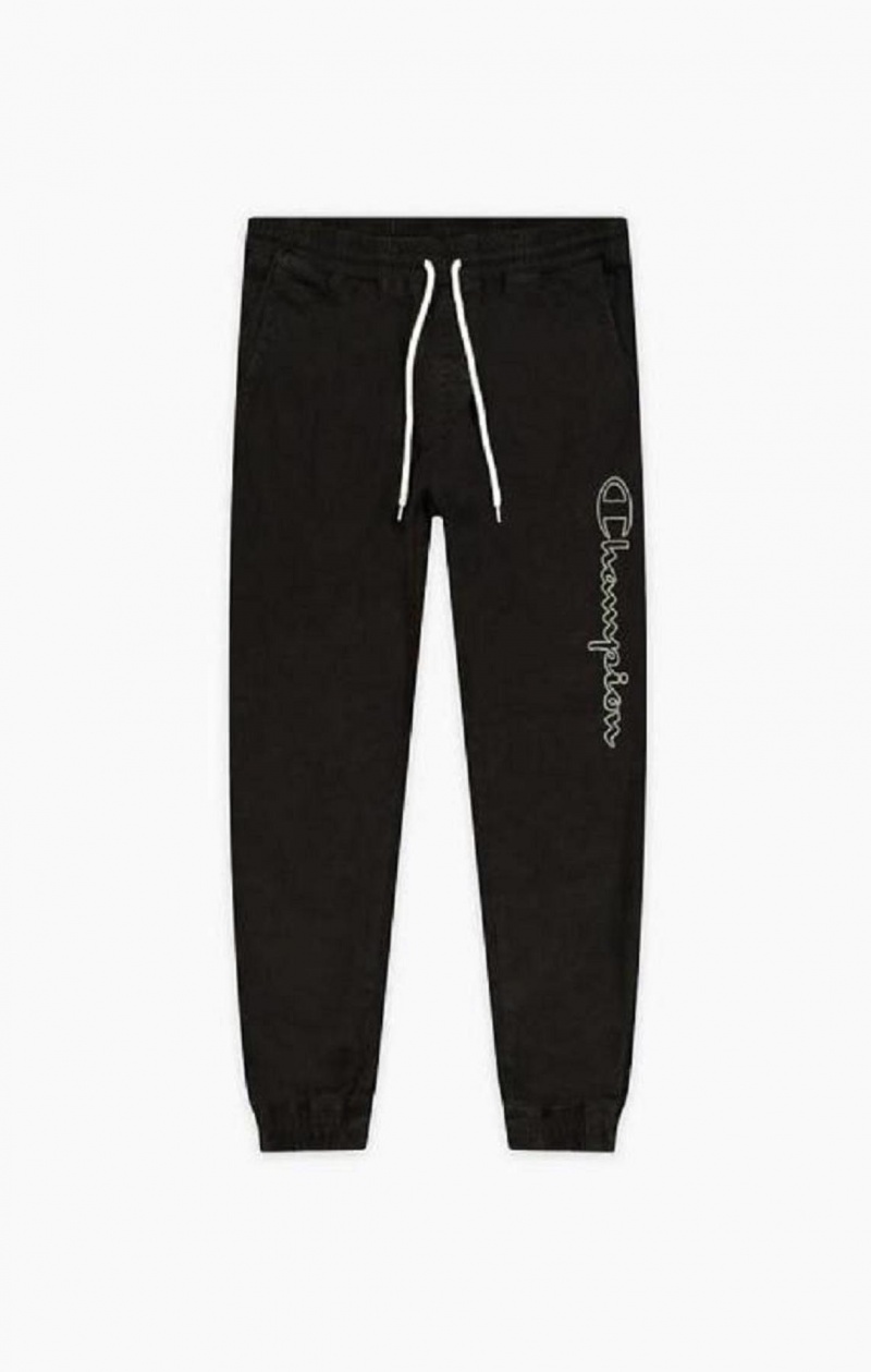 Pánské Jogger Kalhoty Champion Script Logo Washed Joggers Černé | 4396-XGCLN