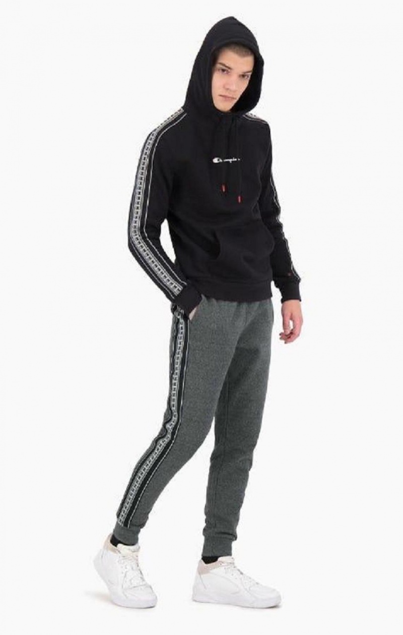 Pánské Jogger Kalhoty Champion Stripe C Logo Tape Bavlněné Terry Joggers Tmavě Šedé | 6359-KHWYL