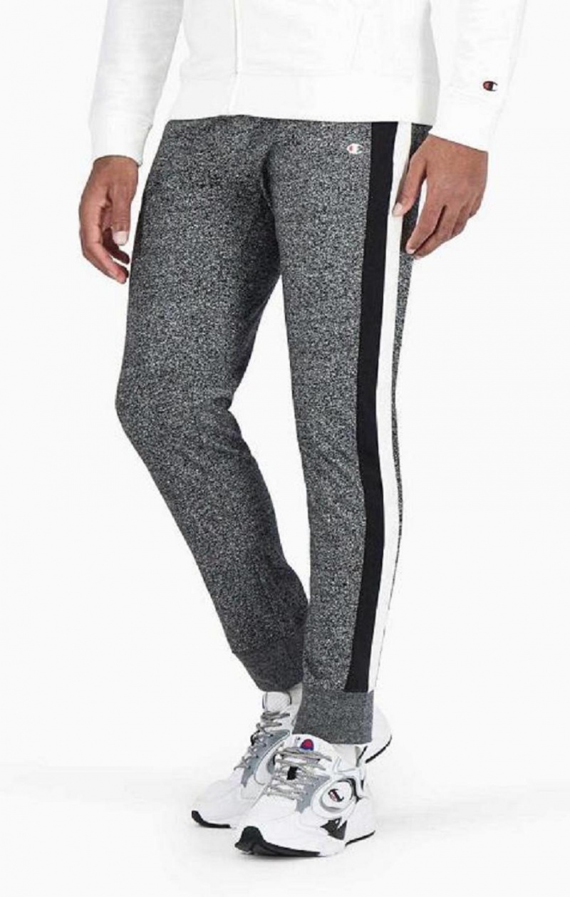 Pánské Jogger Kalhoty Champion Stripe Insert Cuffed Joggers Tmavě Šedé | 9623-XHWMV