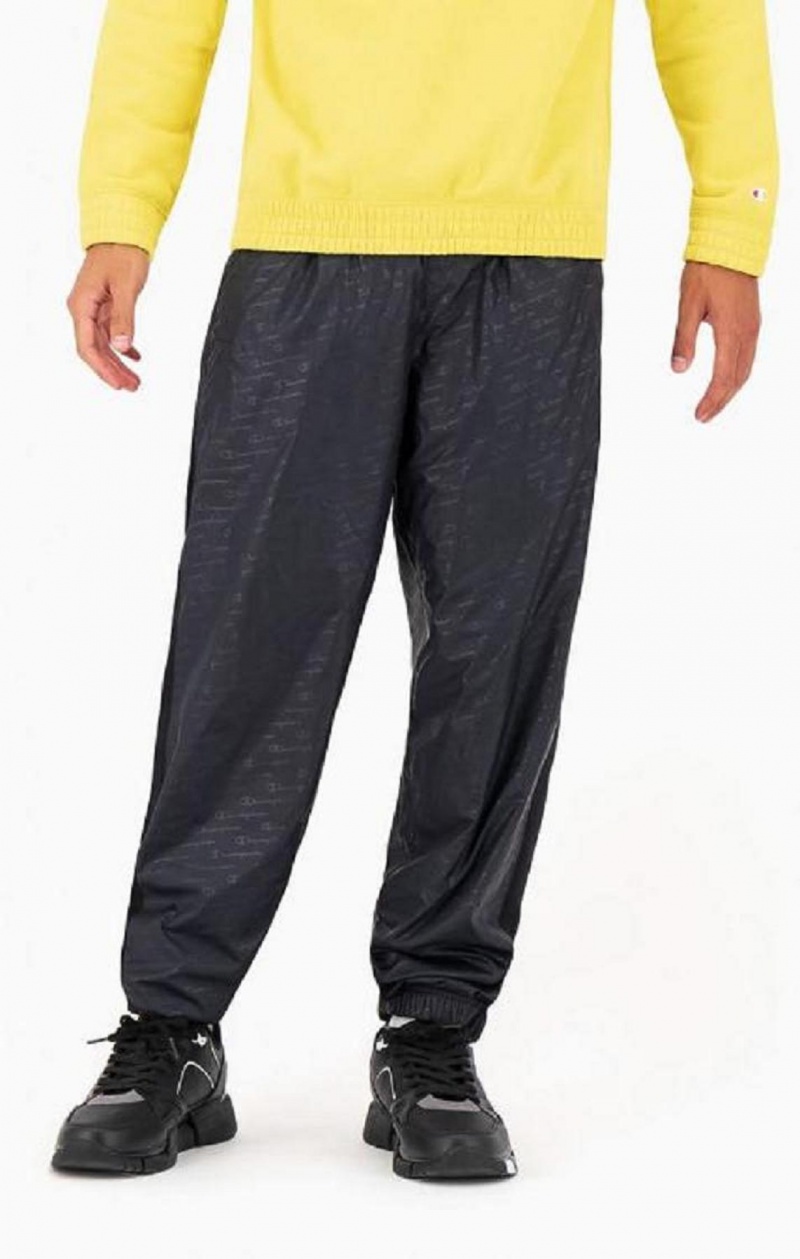 Pánské Jogger Kalhoty Champion Tonal Script Logo Nylon Track Pants Černé | 7826-TGEJB