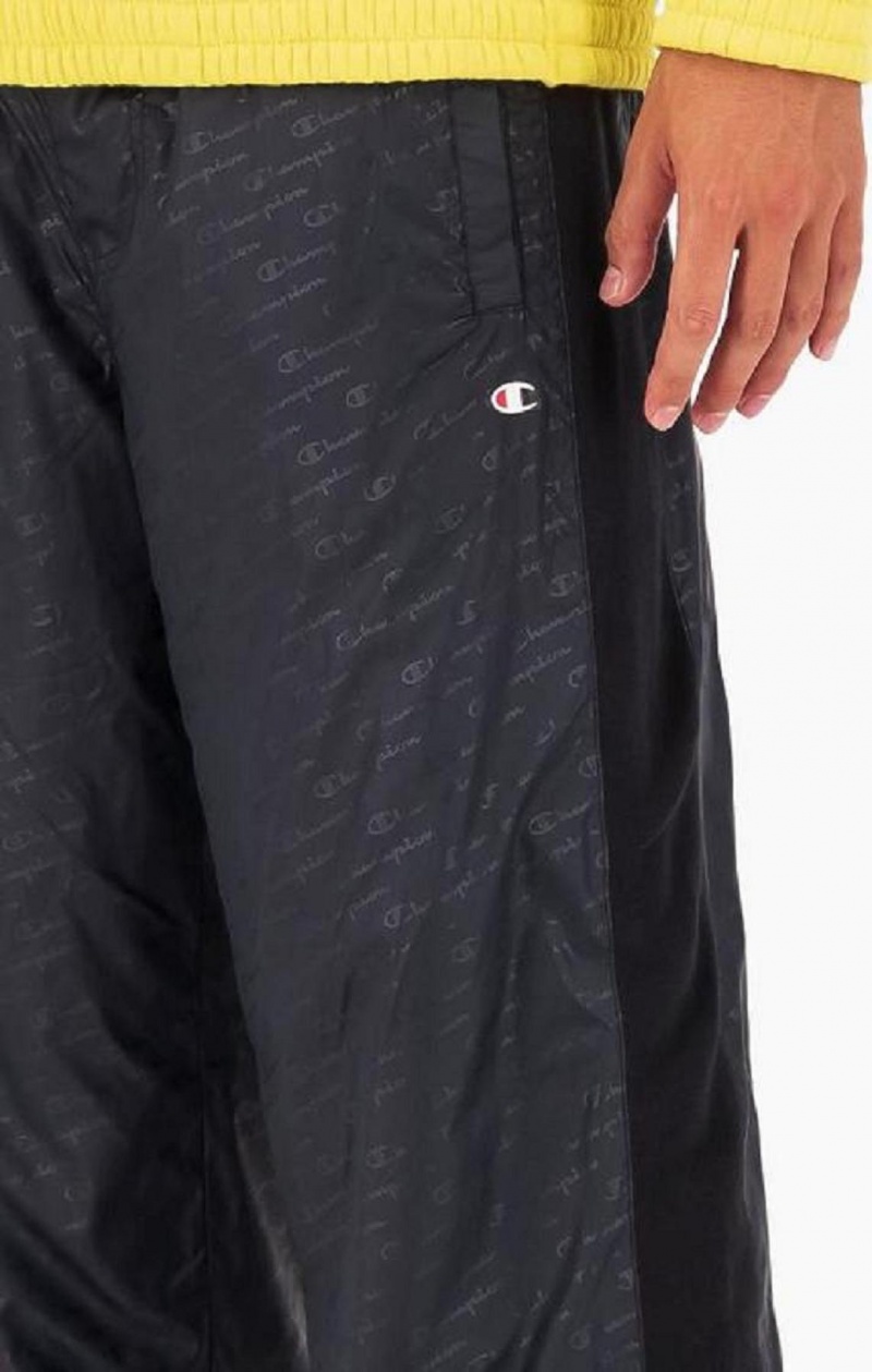 Pánské Jogger Kalhoty Champion Tonal Script Logo Nylon Track Pants Černé | 7826-TGEJB