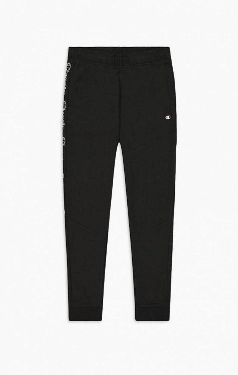 Pánské Jogger Kalhoty Champion Vertical Script Logo Print Joggers Černé | 7485-XEBJQ