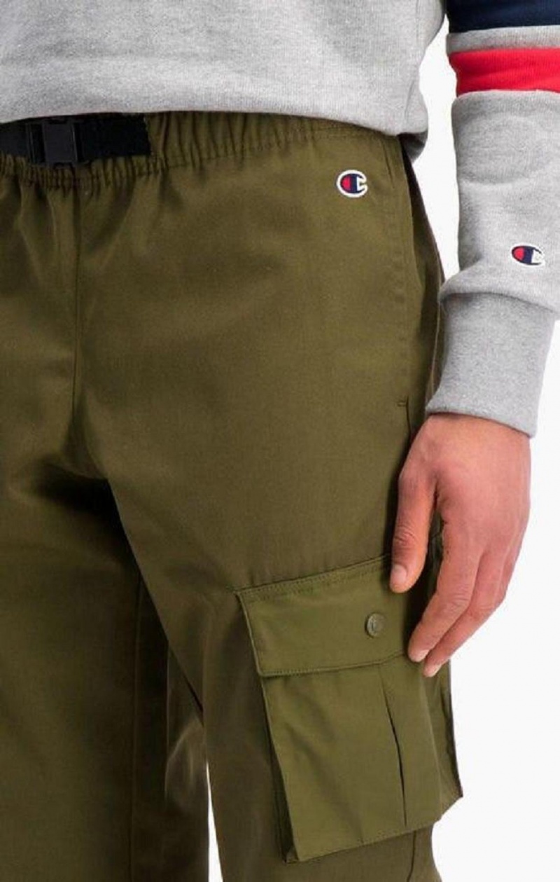 Pánské Jogger Kalhoty Champion Žebrovaný Cuff Cargo Joggers Zelene | 4120-QFYDW