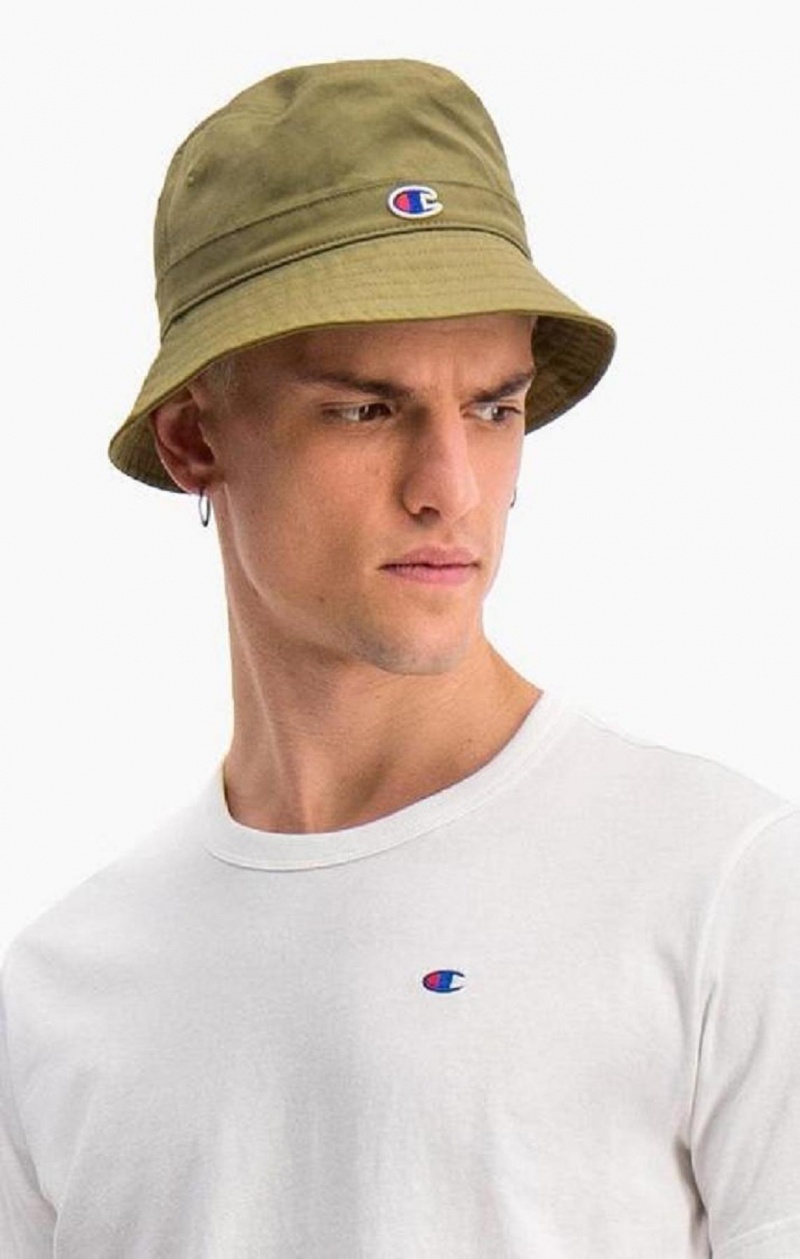 Pánské Klobouky Champion C Logo Patch Bucket Hat Olivy Zelené Zelene | 6419-LXRBA