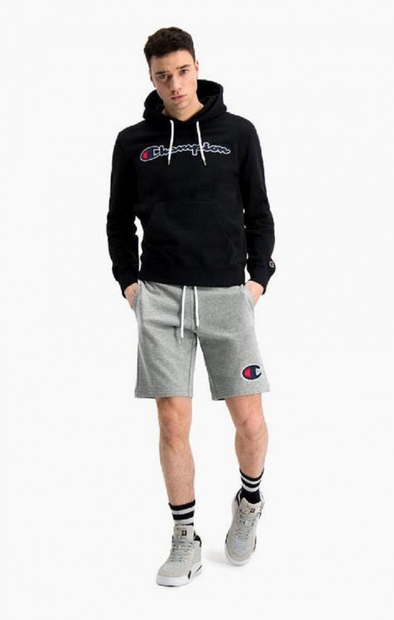 Pánské Kraťasy Champion C Logo Bavlněné Terry Bermuda Shorts Tmavě Šedé | 4357-OIEFB