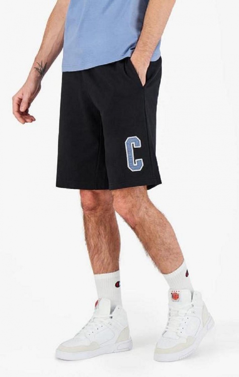 Pánské Kraťasy Champion Collegiate C Logo Shorts Černé | 3710-ULIHO