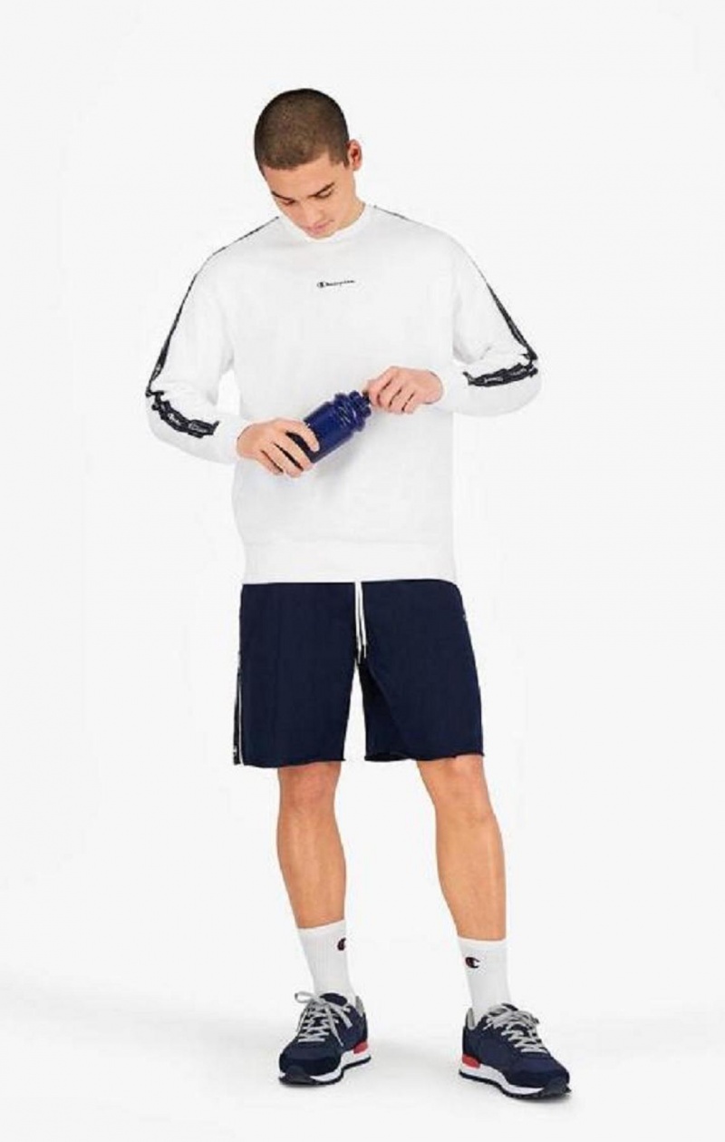 Pánské Kraťasy Champion Jacquard Logo Tape Front Seam Shorts Tmavě Blankyt | 1706-QICJL