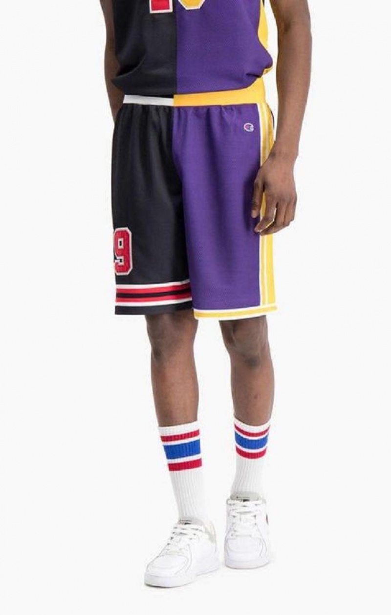 Pánské Kraťasy Champion NBMIX Patchwork 'Champion 19' Basketball Shorts Černé Fialové | 5740-JKRBA