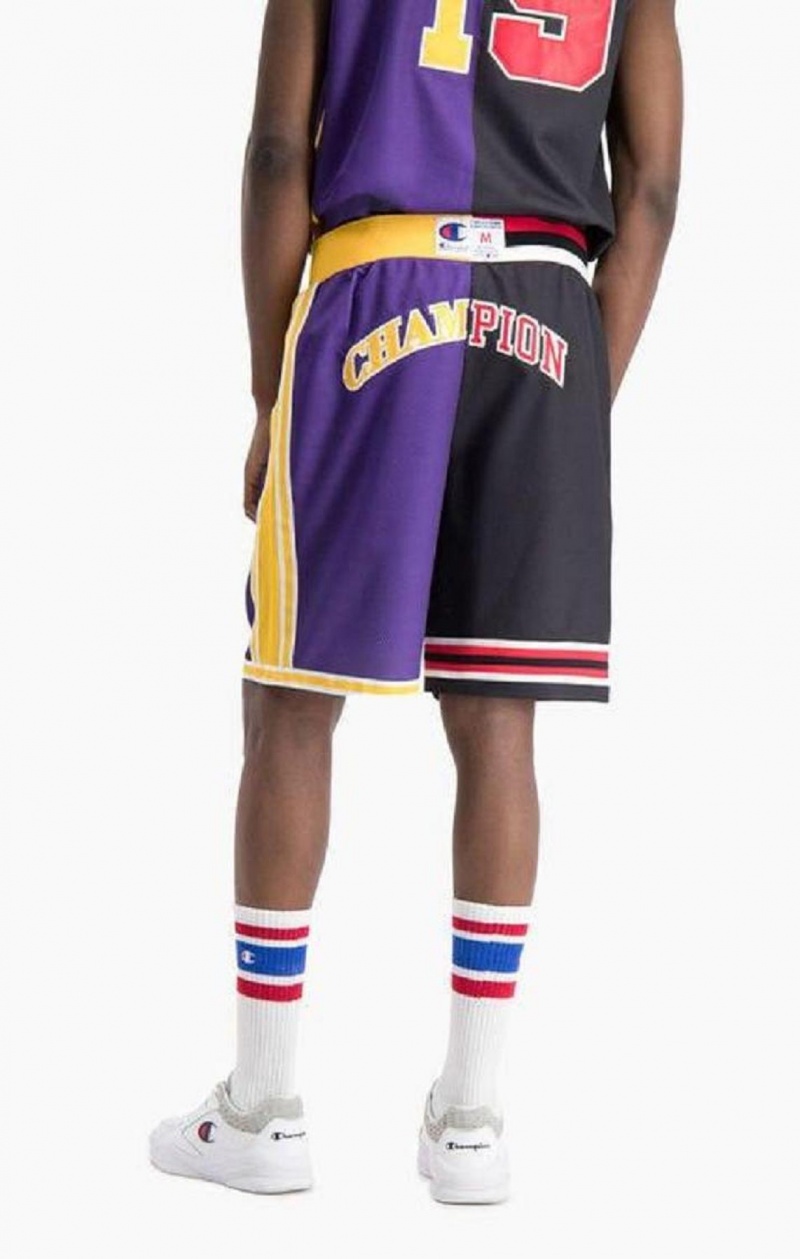 Pánské Kraťasy Champion NBMIX Patchwork 'Champion 19' Basketball Shorts Černé Fialové | 5740-JKRBA