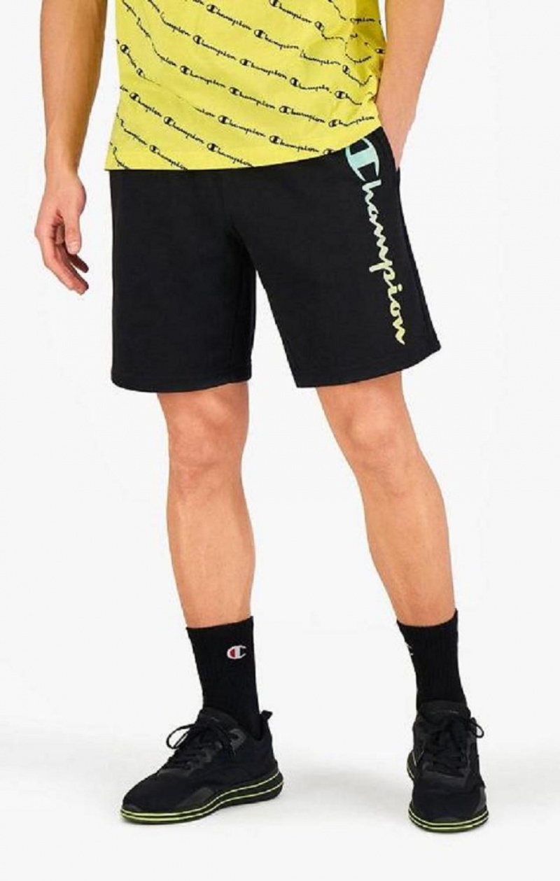 Pánské Kraťasy Champion Rainbow Script Logo Sweat Shorts Černé | 2175-ZOWDP