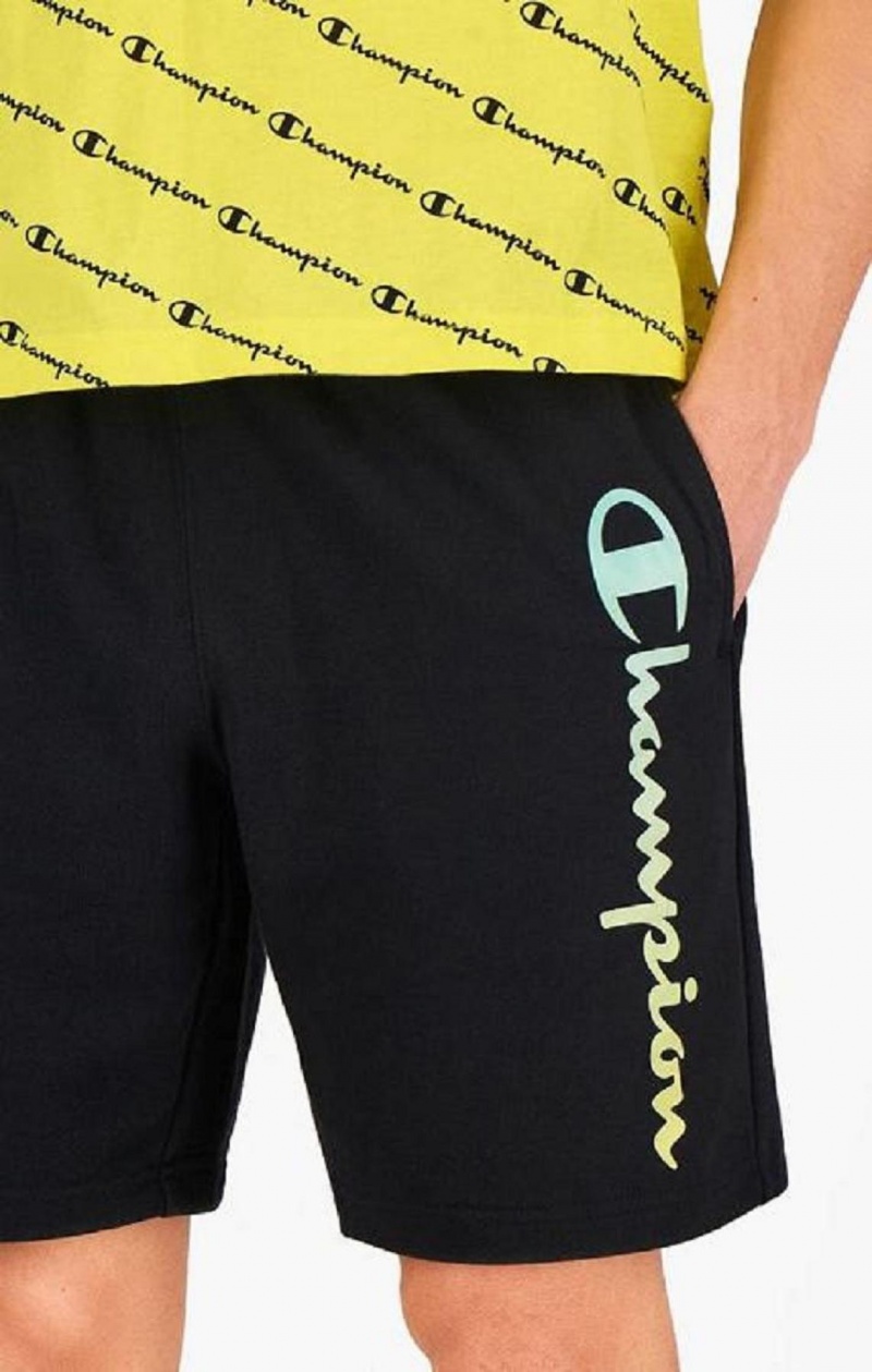 Pánské Kraťasy Champion Rainbow Script Logo Sweat Shorts Černé | 2175-ZOWDP