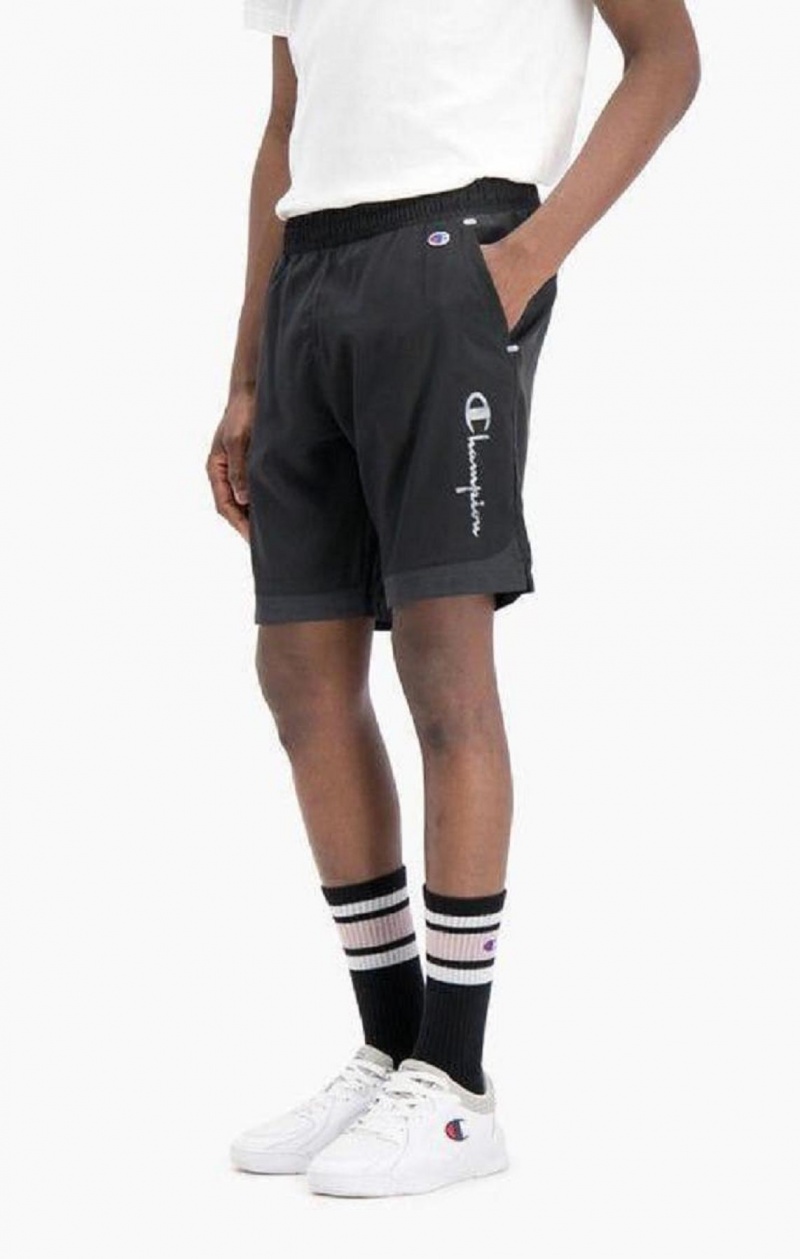 Pánské Kraťasy Champion Reflective Script Logo Shorts Černé | 9758-YIWFP