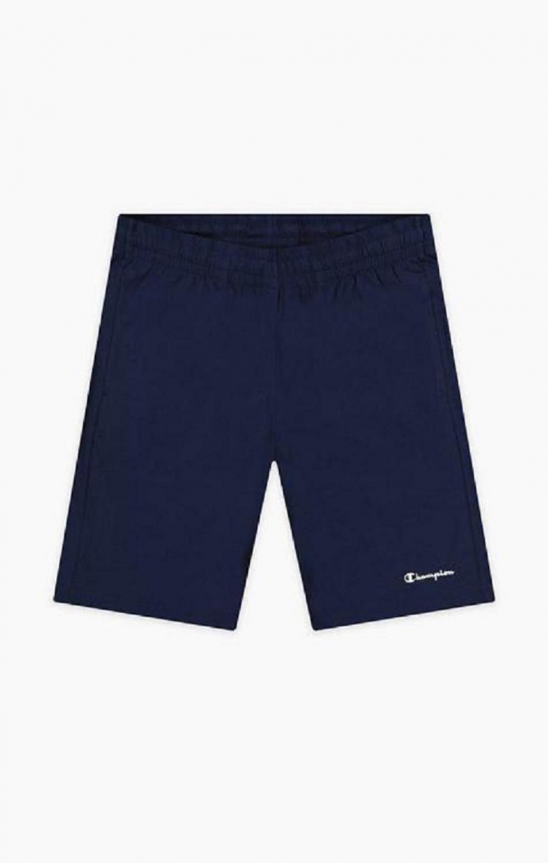 Pánské Kraťasy Champion Script Logo Bavlněné Shorts Tmavě Blankyt | 6345-YKHPM