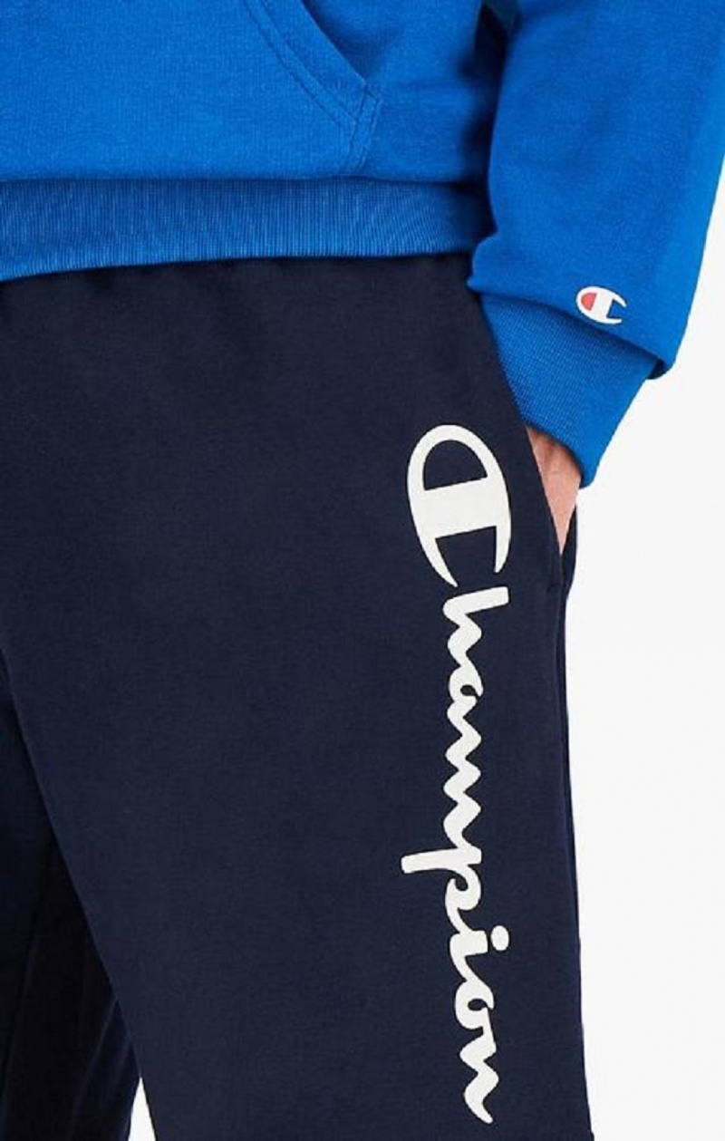 Pánské Kraťasy Champion Vertical Script Logo Shorts Tmavě Blankyt | 4756-SCLKR