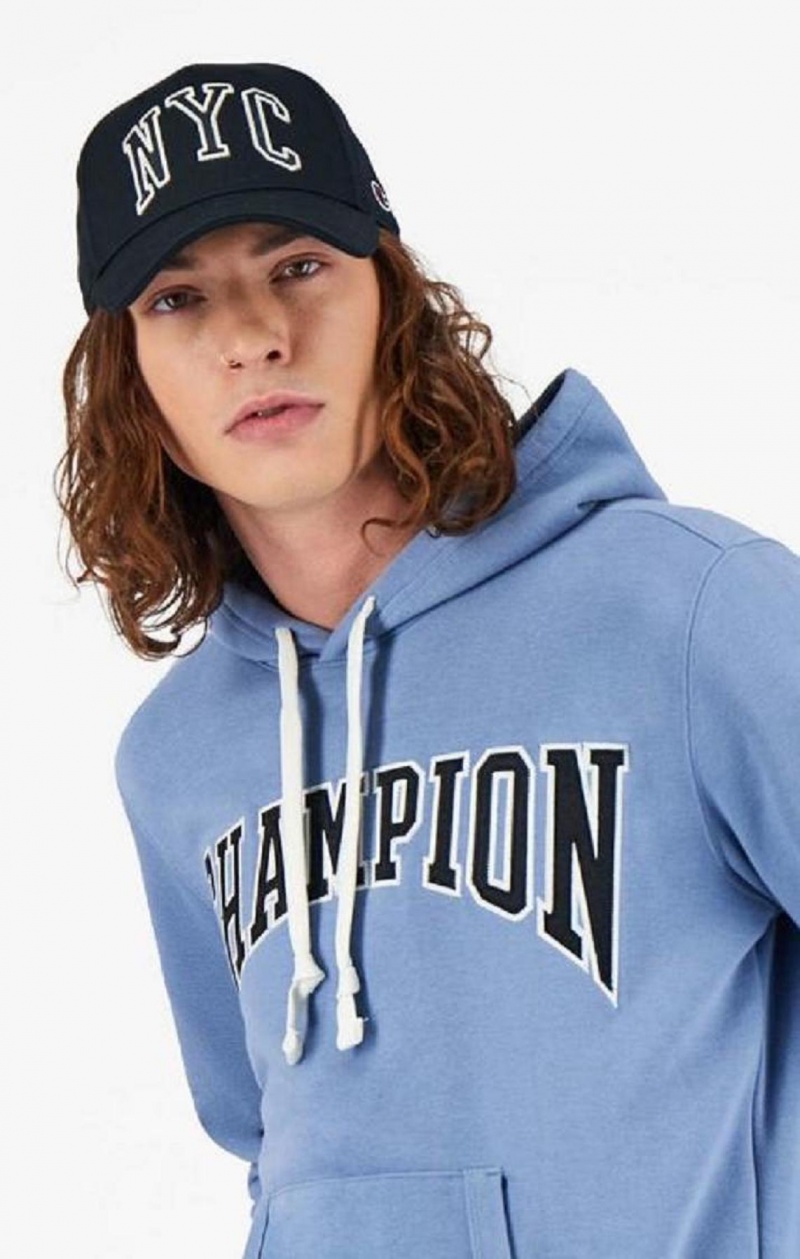 Pánské Mikina s Kapucí Champion Collegiate Logo Hoodie Tyrkysové Blankyt | 5324-DOUCY