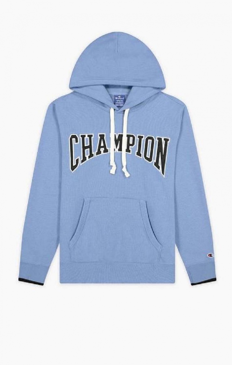 Pánské Mikina s Kapucí Champion Collegiate Logo Hoodie Tyrkysové Blankyt | 5324-DOUCY