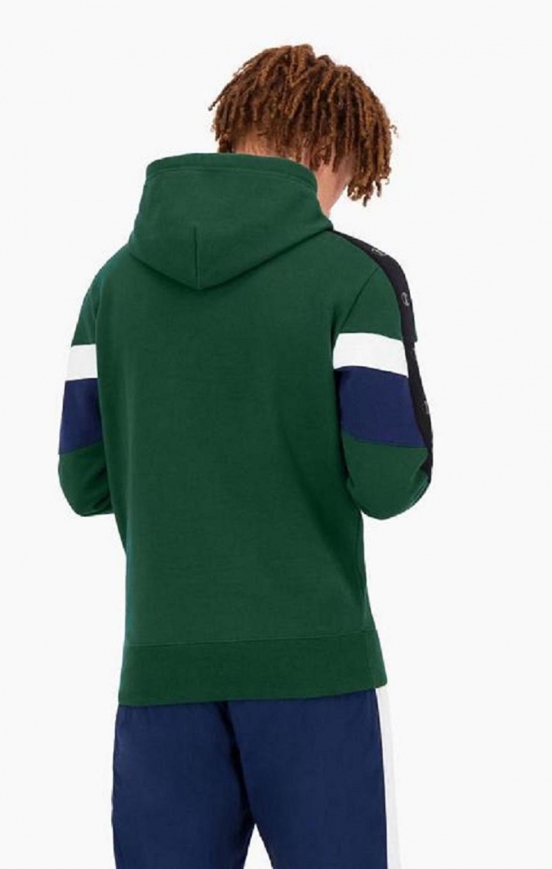 Pánské Mikina s Kapucí Champion Colour Block Insert Fleece Hoodie Světle Zelene | 5281-HWDUO