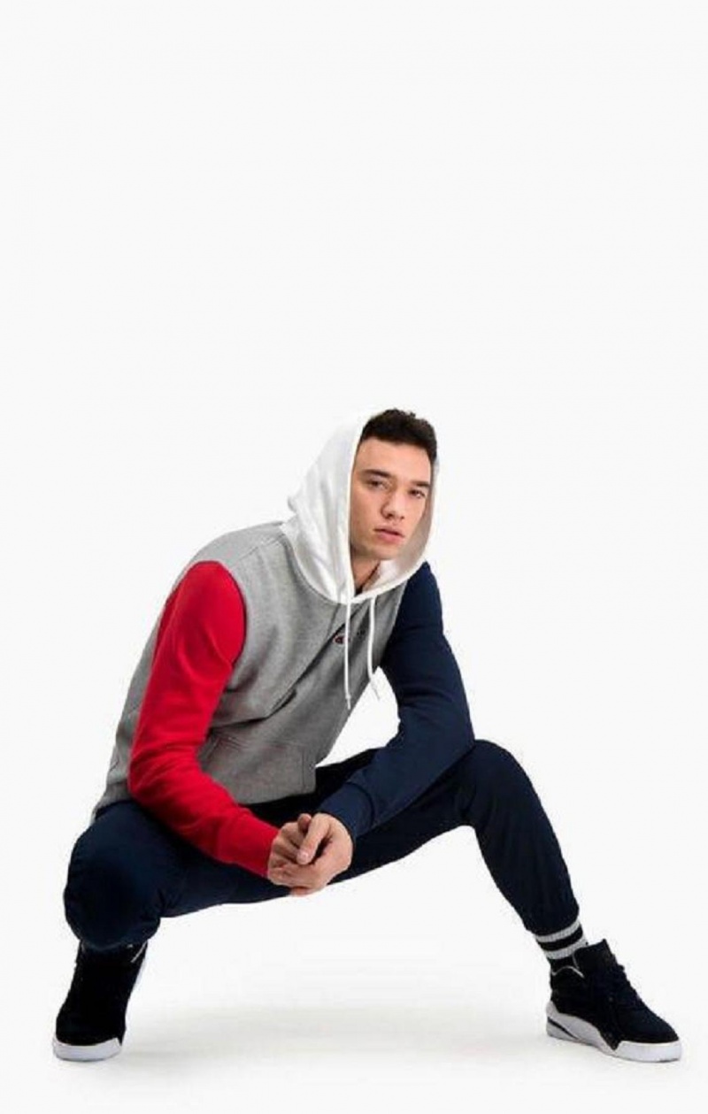 Pánské Mikina s Kapucí Champion Contrast Colour Block Sleeve Hoodie Tmavě Šedé | 4297-XYRNW