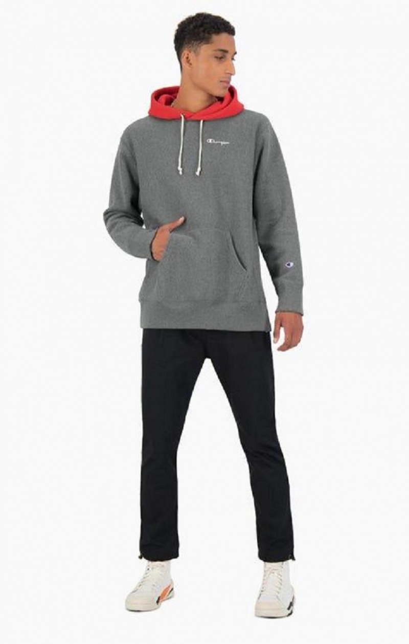 Pánské Mikina s Kapucí Champion Contrast Hood Reverse Weave Hoodie Tmavě Šedé | 2096-MEYQP