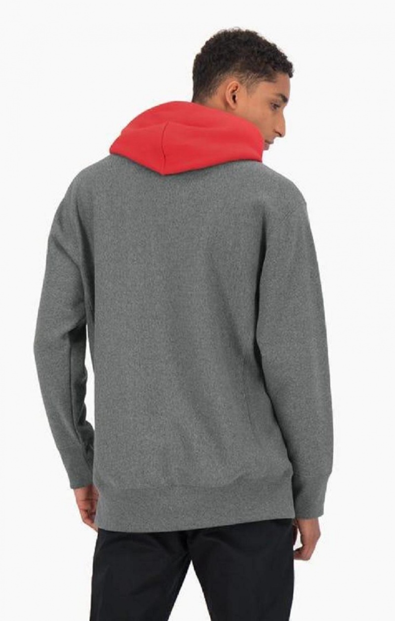 Pánské Mikina s Kapucí Champion Contrast Hood Reverse Weave Hoodie Tmavě Šedé | 2096-MEYQP