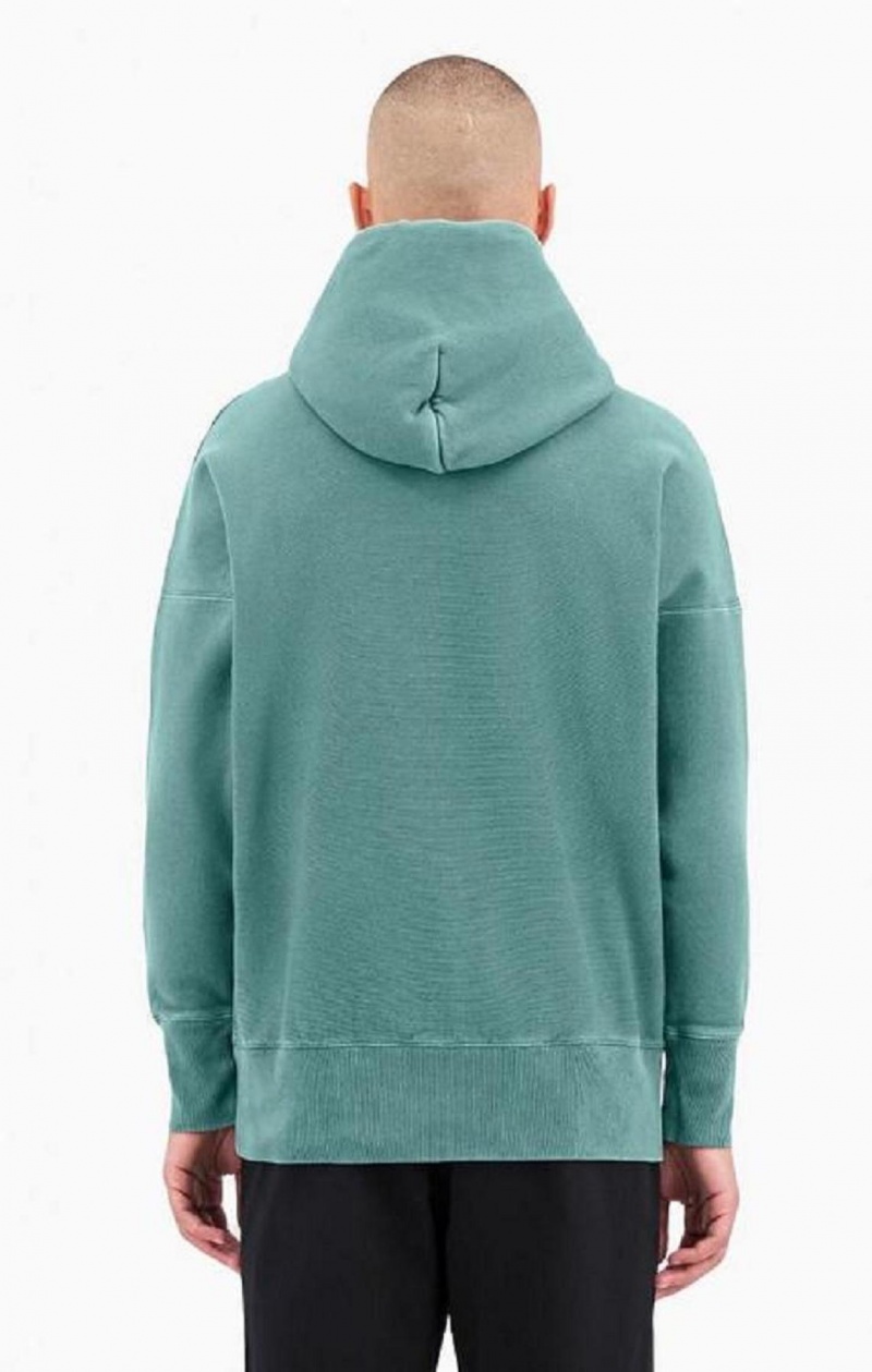 Pánské Mikina s Kapucí Champion Drop Shoulder Reverse Weave Hoodie Zelene | 9604-ECFUD