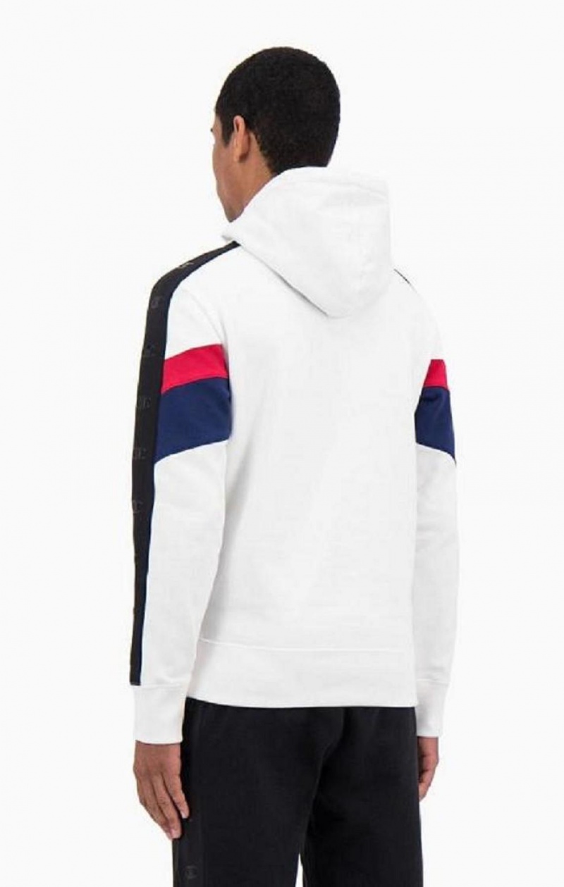 Pánské Mikina s Kapucí Champion Half Zip-Up Colour Block Hoodie Bílé | 3140-EAPFO