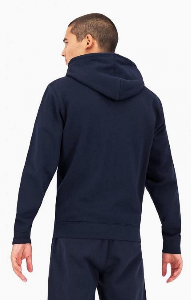 Pánské Mikina s Kapucí Champion Logo Sleeve Zip-Up Fleece Hoodie Tmavě Blankyt | 3274-BXZWQ