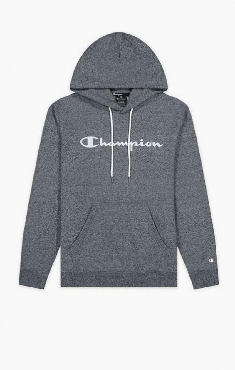 Pánské Mikina s Kapucí Champion Mesh Effect Script Logo Hoodie Tmavě Šedé | 9472-DRAFU