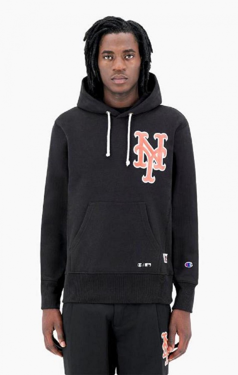 Pánské Mikina s Kapucí Champion New York MLB Hoodie Černé | 7824-EDJCO