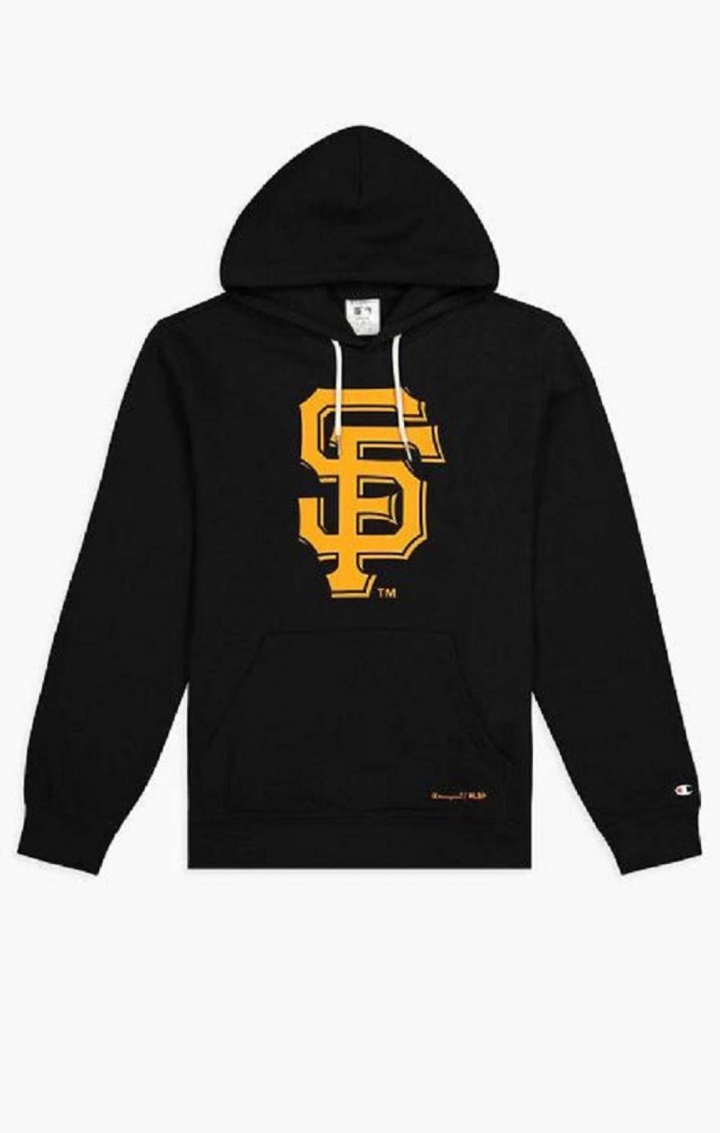 Pánské Mikina s Kapucí Champion San Francisco MLB Hoodie Černé | 1059-GKCVX