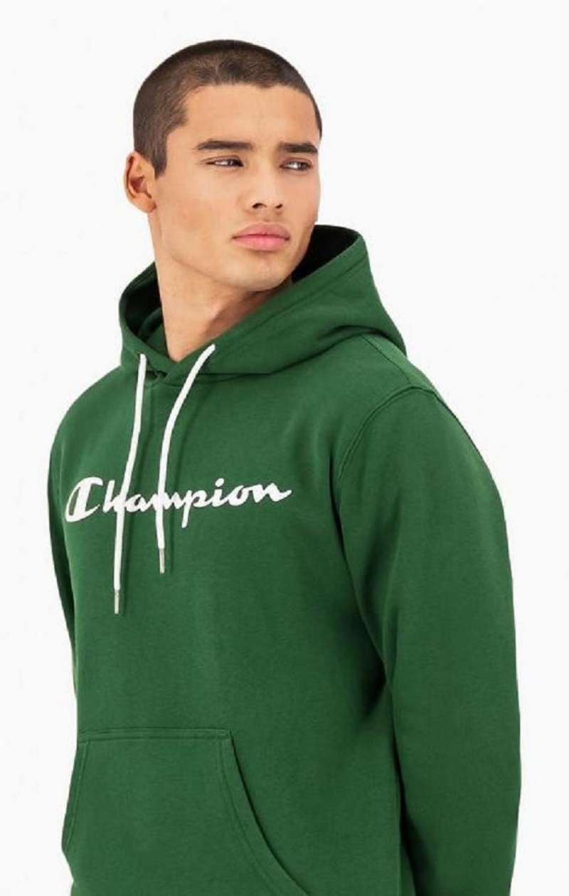 Pánské Mikina s Kapucí Champion Script Logo Fleece Hoodie Světle Zelene | 5361-JTWSP