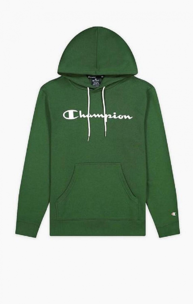 Pánské Mikina s Kapucí Champion Script Logo Fleece Hoodie Světle Zelene | 5361-JTWSP