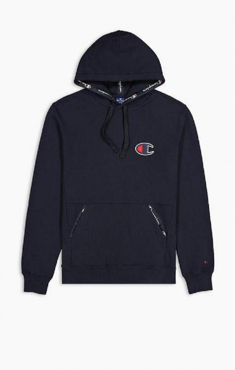 Pánské Mikina s Kapucí Champion Semišové C Logo Bavlněné Terry Hoodie Tmavě Blankyt | 9318-MDIUR