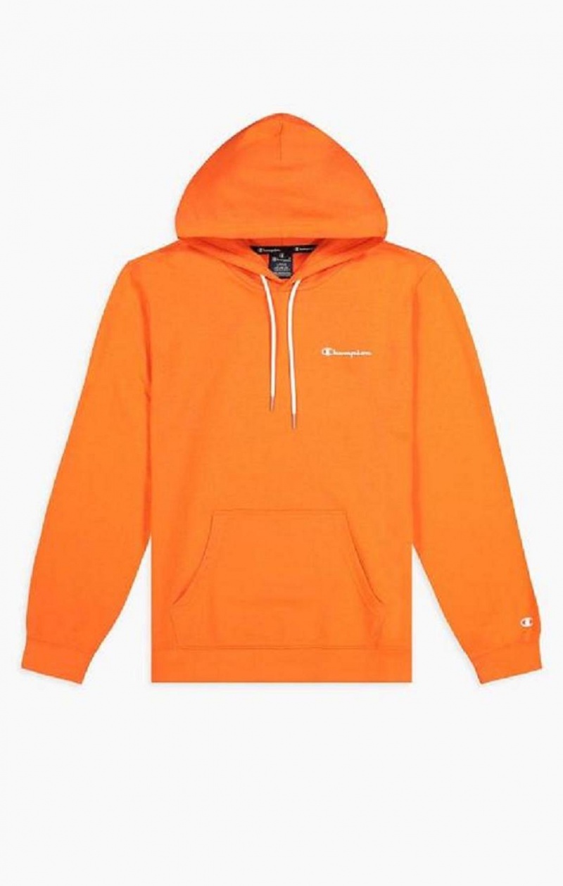 Pánské Mikina s Kapucí Champion Small Script Logo Hoodie Oranžové | 5280-YRXMI