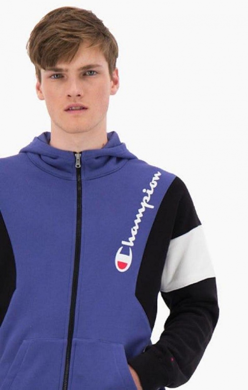 Pánské Mikina s Kapucí Champion Zip-Up Colour Block Bavlněné Terry S Kapucí Jacket Levandule | 9548-OBDEY