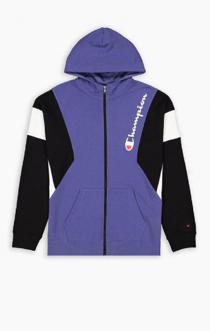 Pánské Mikina s Kapucí Champion Zip-Up Colour Block Bavlněné Terry S Kapucí Jacket Levandule | 9548-OBDEY