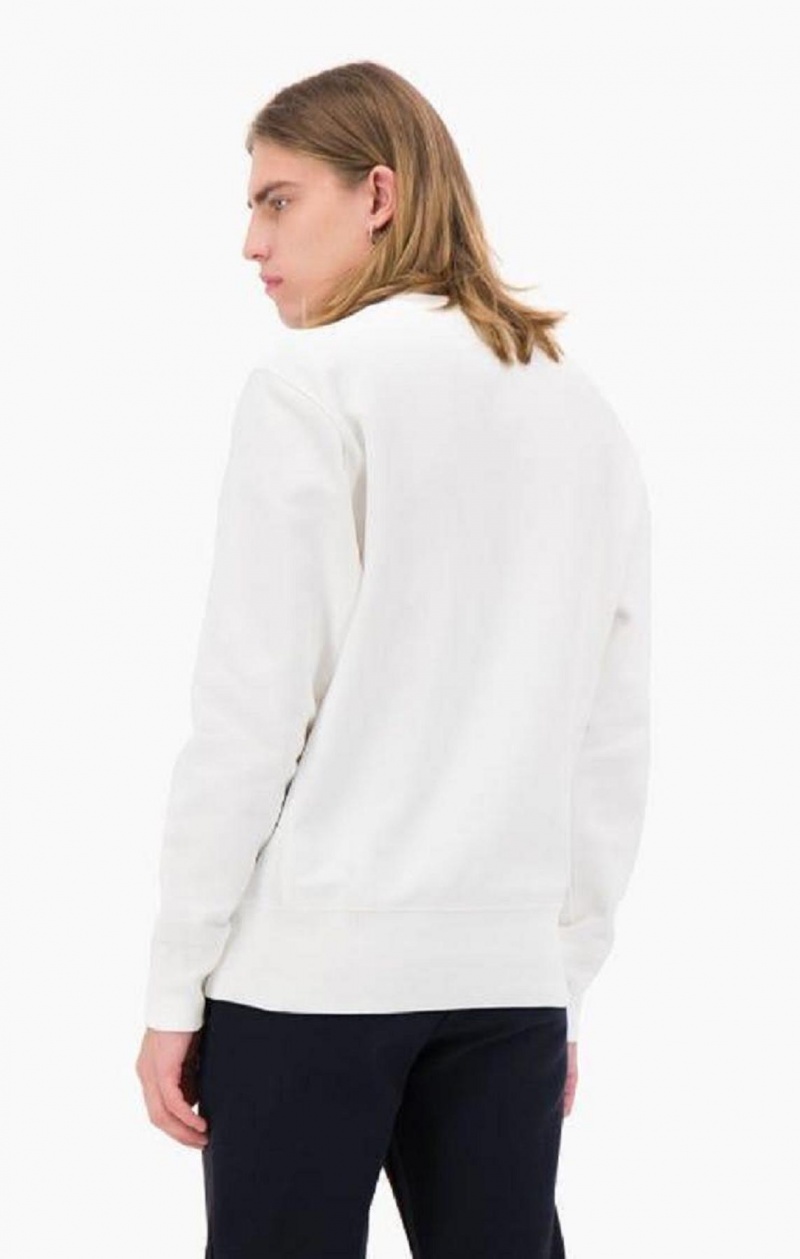 Pánské Mikiny Champion Archive Print Reverse Weave Sweatshirt Bílé | 7021-PFRHX