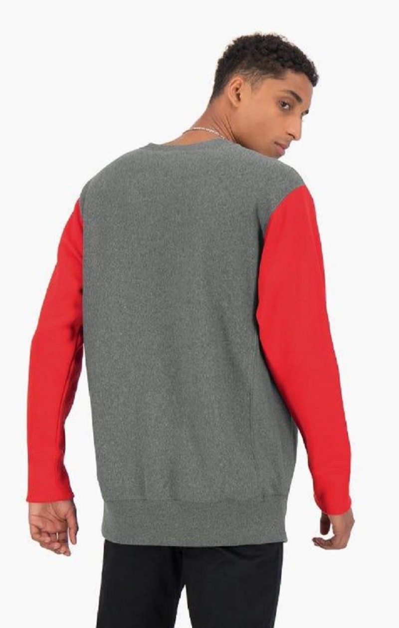 Pánské Mikiny Champion Colour Block Reverse Weave Sweatshirt Tmavě Šedé | 1743-FRNQZ