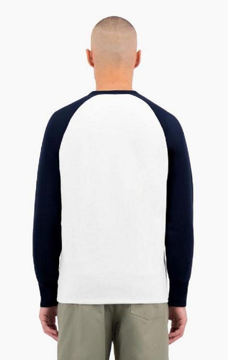 Pánské Mikiny Champion Colour Block Reverse Weave Sweatshirt Bílé | 4869-DOIVC