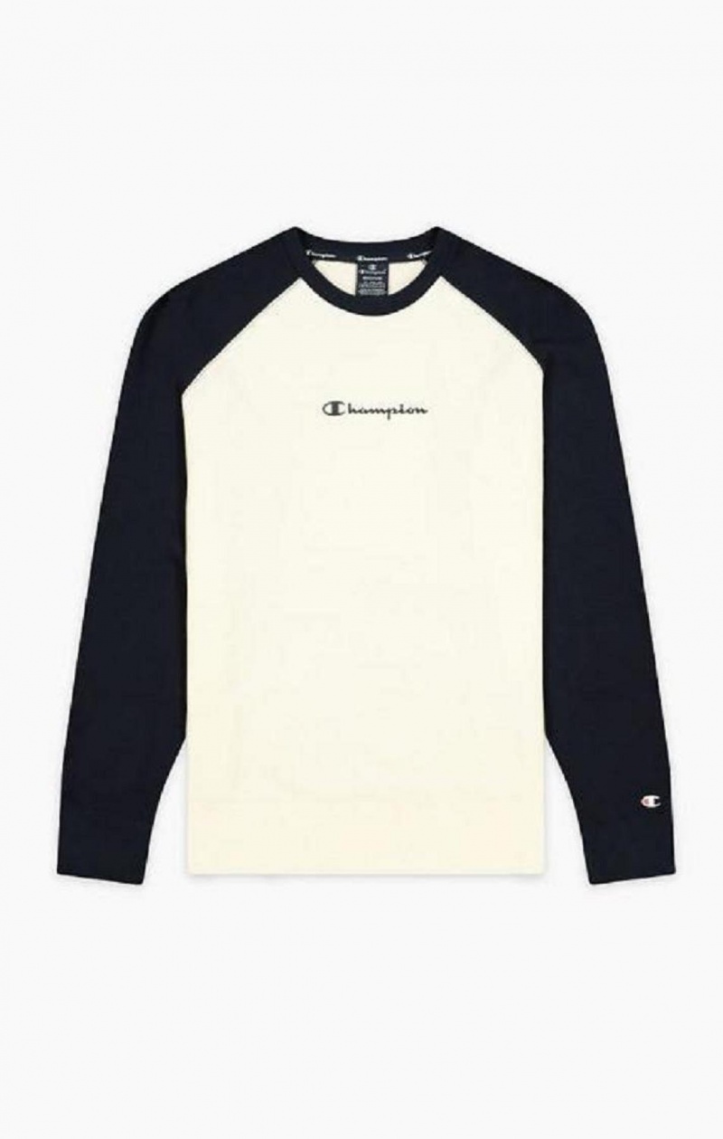 Pánské Mikiny Champion Colour Block Script Logo Sweatshirt Tmavě Blankyt | 3590-ODTAL