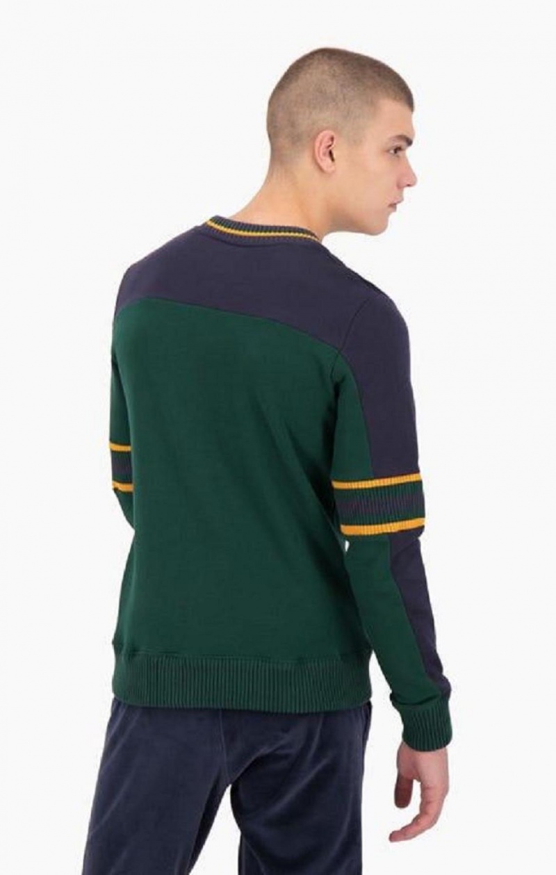 Pánské Mikiny Champion Colour Block Script Logo Sweatshirt Zelene | 5490-MSIBV