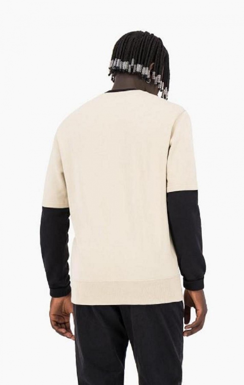 Pánské Mikiny Champion Double Layer Crew Neck Sweatshirt Hnědé | 6235-QDSTU