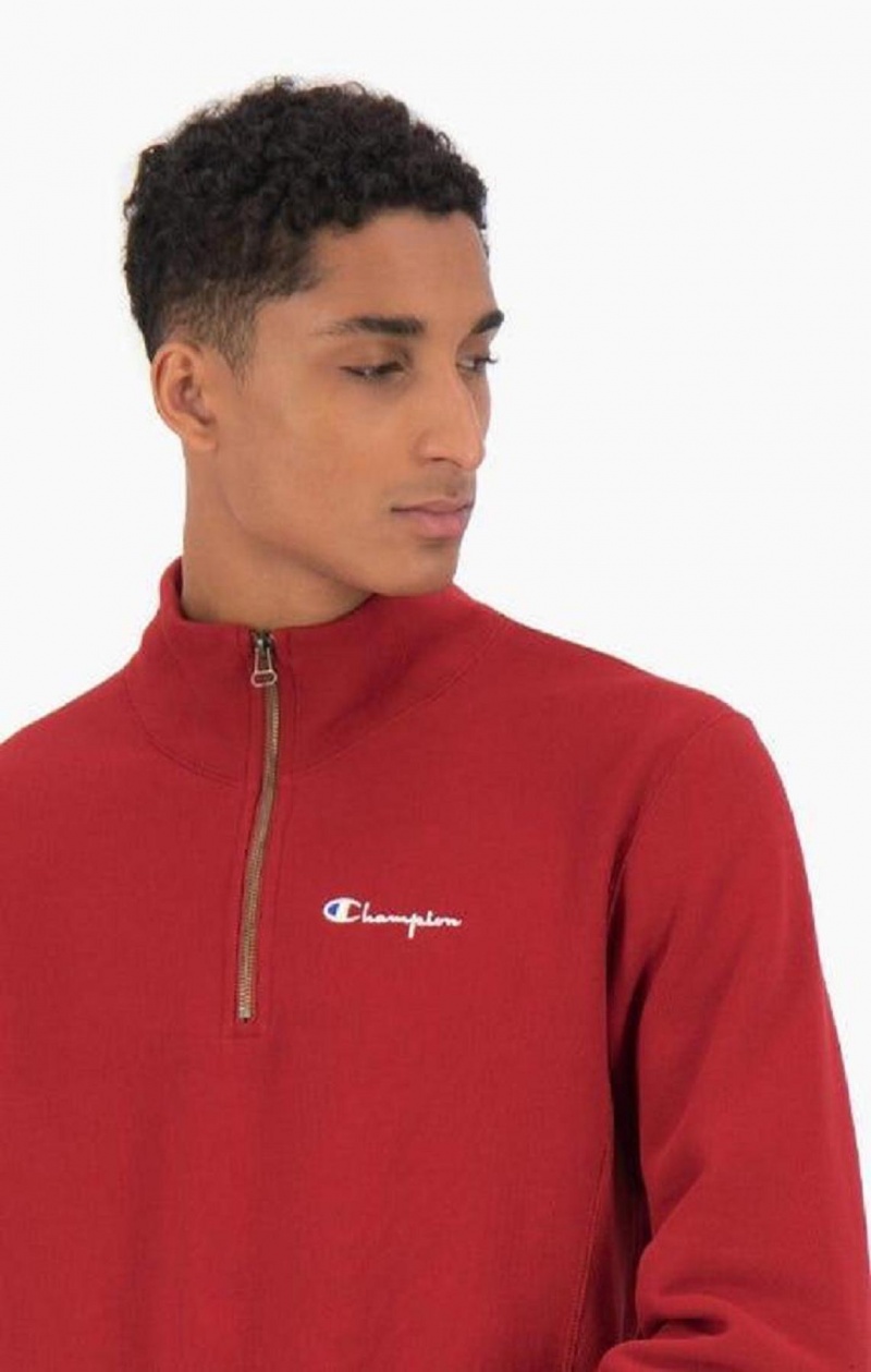 Pánské Mikiny Champion Half Zip-Up Reverse Weave Sweatshirt Vínové | 8034-RTHVP