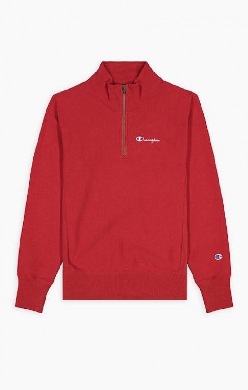 Pánské Mikiny Champion Half Zip-Up Reverse Weave Sweatshirt Vínové | 8034-RTHVP