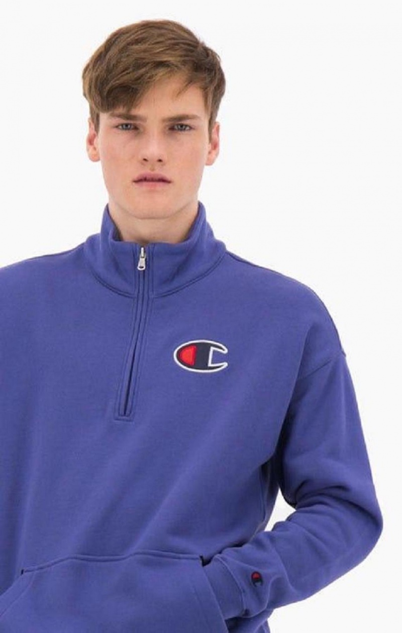 Pánské Mikiny Champion Half Zip-Up Semišové C Sweatshirt Žluté | 8069-SMEXI